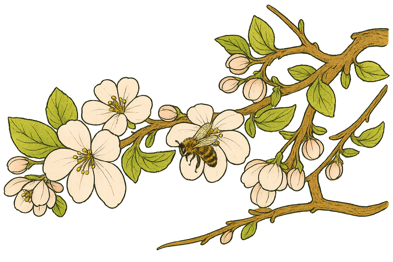 graphic of sugarbee apple blossoms