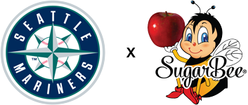 Seattle Mariners and SugarBee Apple logos